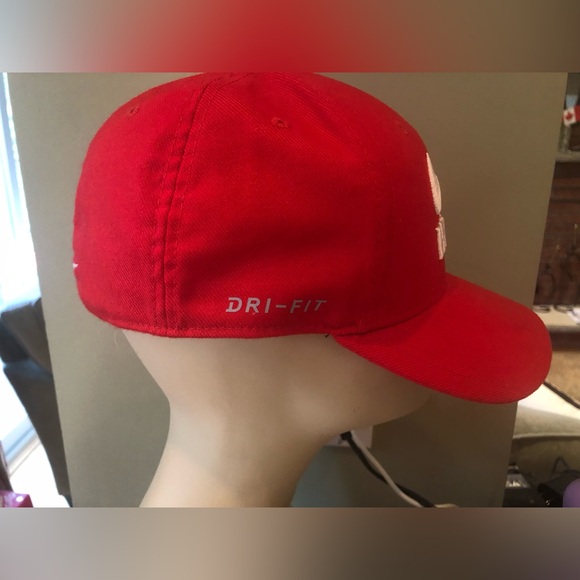 Nike Red with White Hockey Logo Hat - Picture 3 of 6